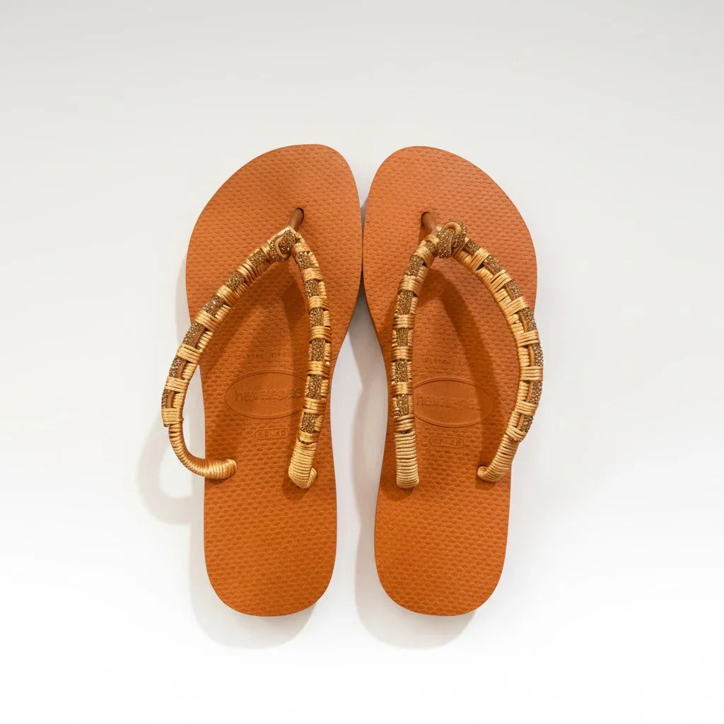 Havaianas Slim Orange – Golden Wrap Custom