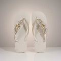 Havaianas Slim White – Golden Flower & Crystal Custom