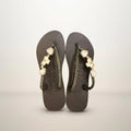 Havaianas Slim Black – Golden Bloom & Crystal Custom