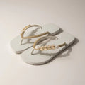 Havaianas Slim White – Golden Butterfly & Pearl Custom
